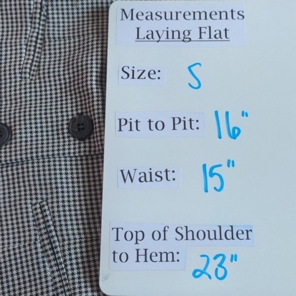 Steve Madden Isabella Cream and Black Houndstooth Print Button Front Vest Small - Picture 5 of 5